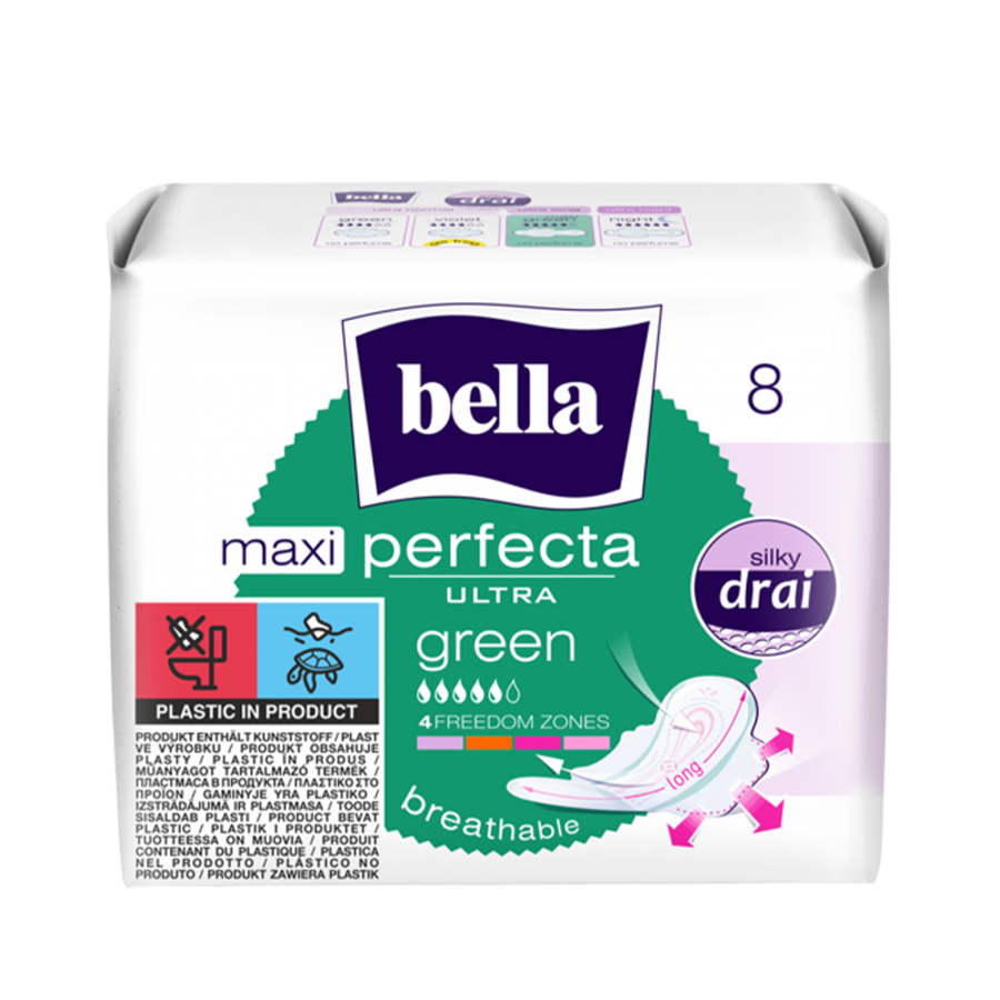 بيلا بيرفكتا الترا ماكسي اخضر سريع الامتصاص 8 فوطة