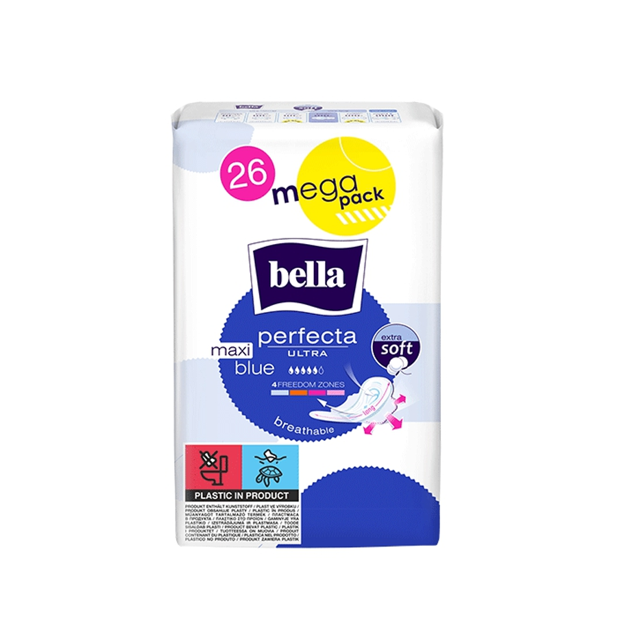 بيلا بيرفكتا الترا ماكسي ازرق حساس فائق النعومة  26 فوطة