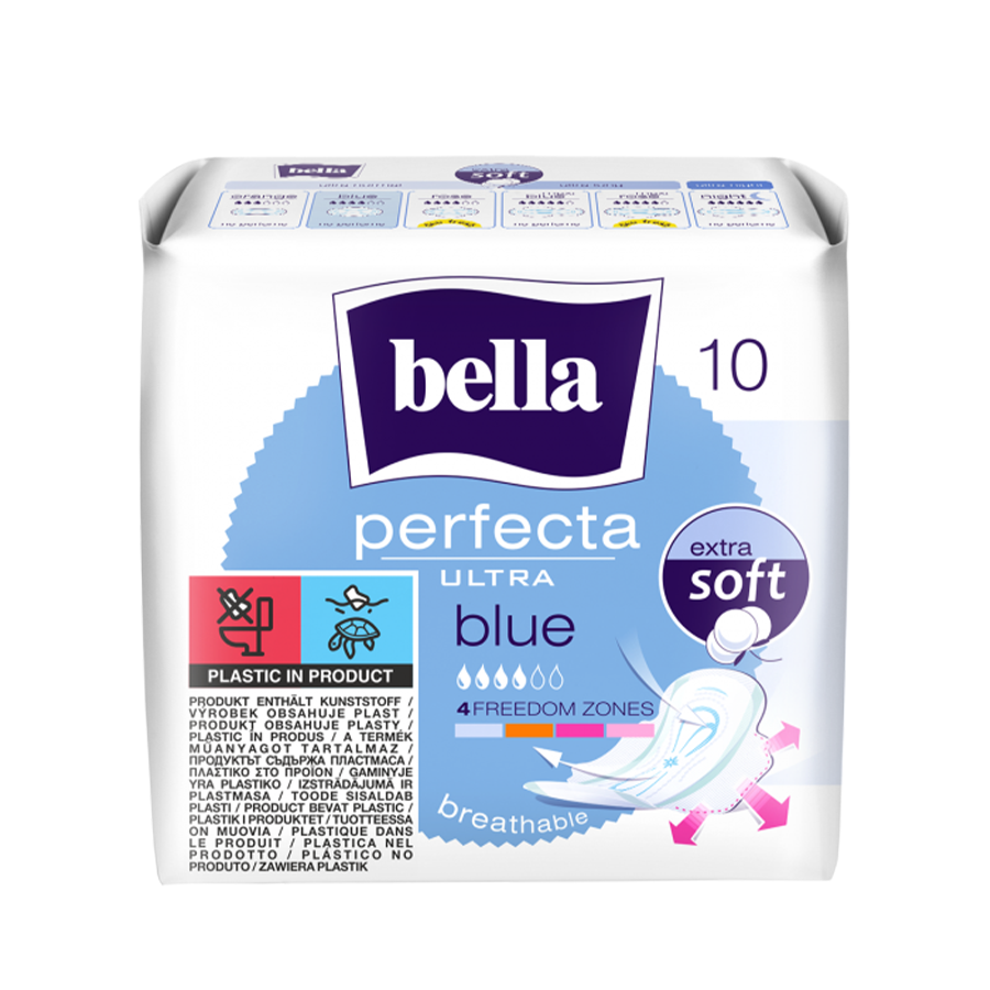 بيلا بيرفكتا الترا ازرق حساس فائق النعومة  10 فوطة