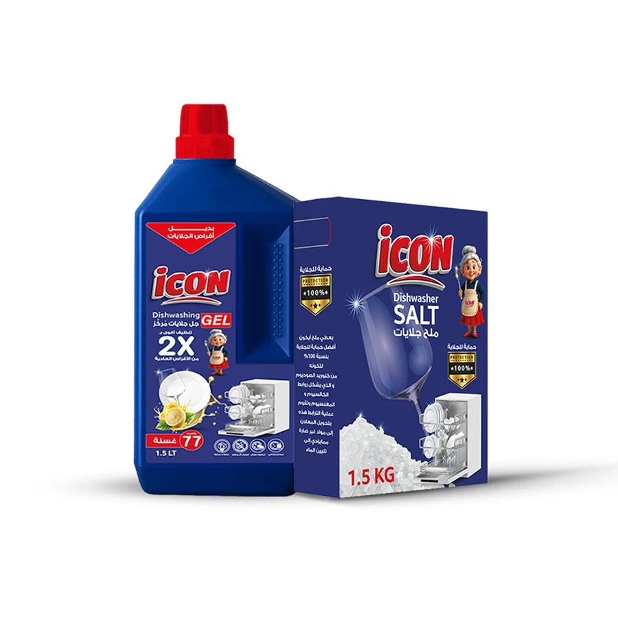 ايكون جل جلايات مركز 1.5 لتر | بديل الأقراص  مع هدية مجانا ملح جلايت 1.5 كغ
