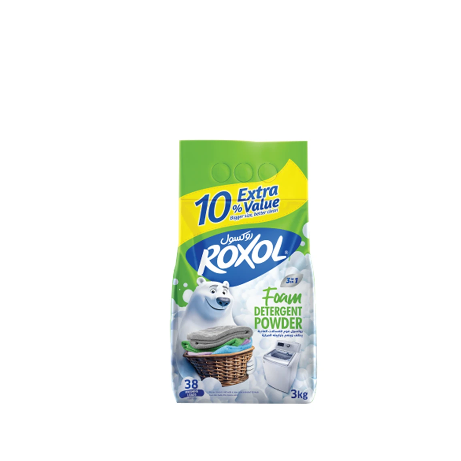 روكسول مسحوق غسيل رغوي | 3 كغ  غسالات عادية